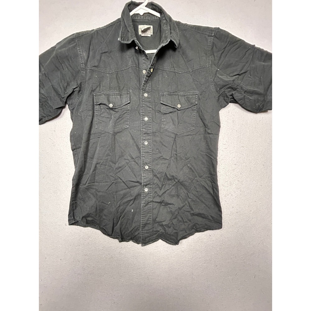 Express Rider Western Shirt 100% Cotton Black Medium Mens